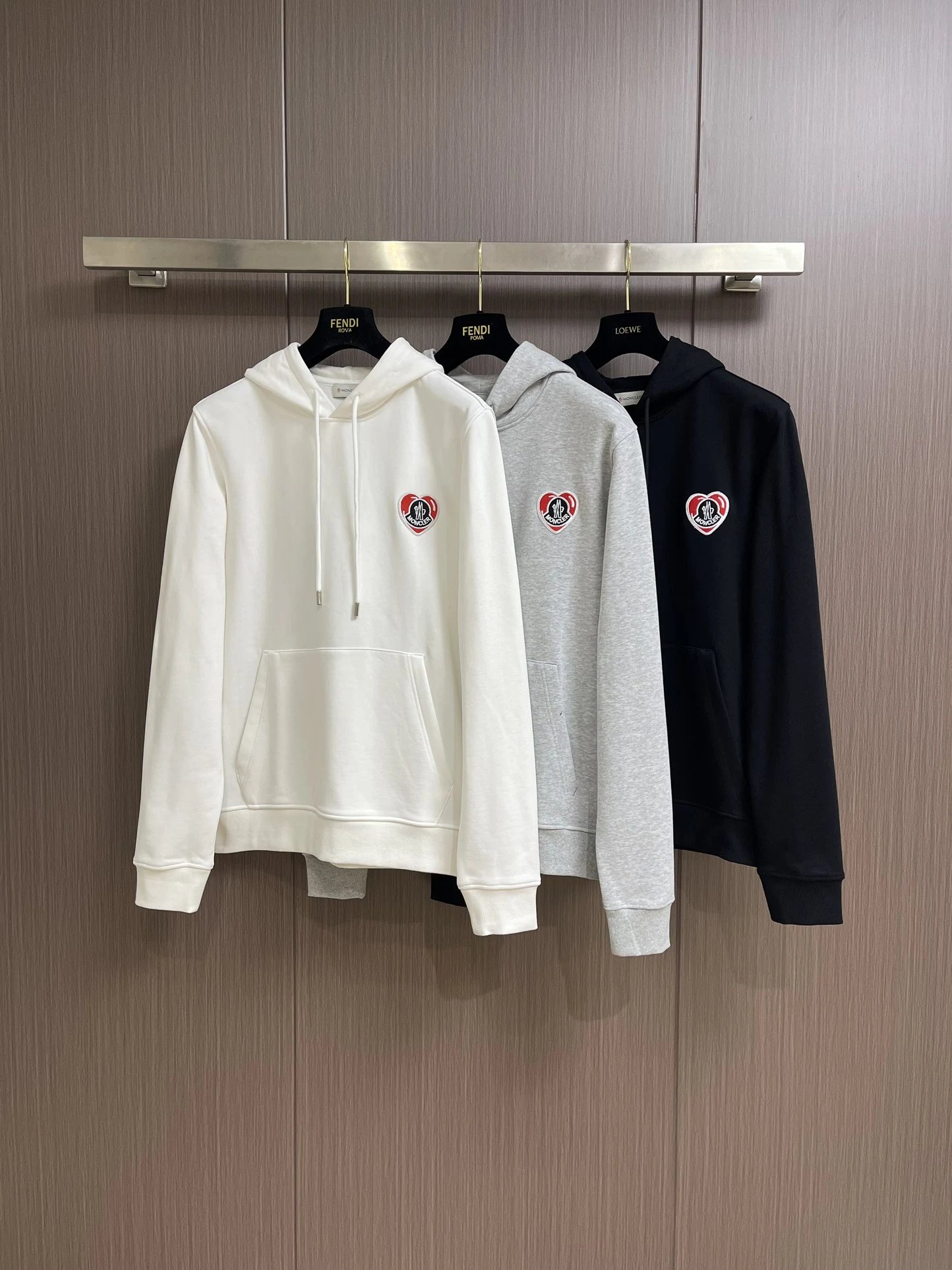Moncler Logo Print Black Hoodie - 38