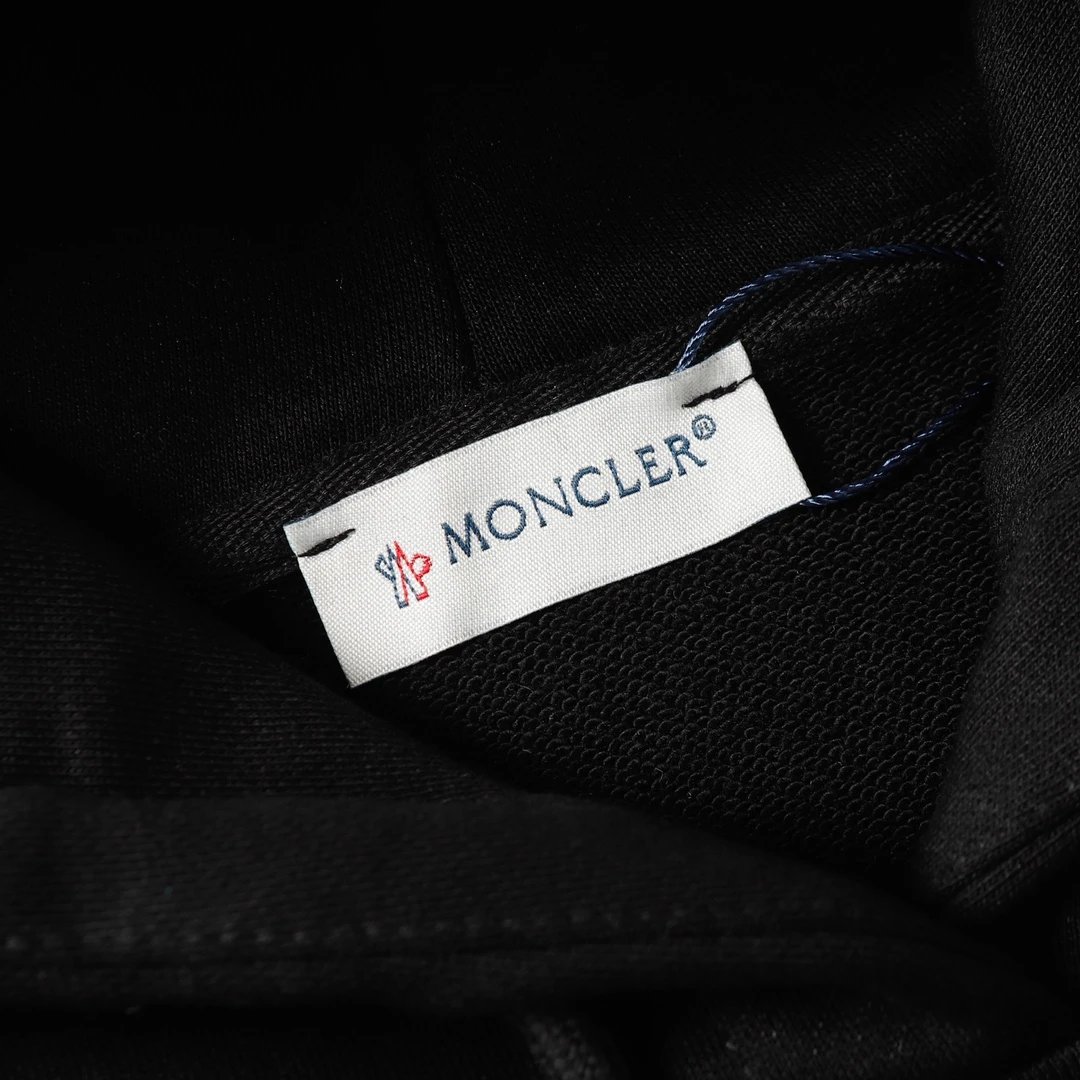 Moncler Logo Print Black Hoodie - 6