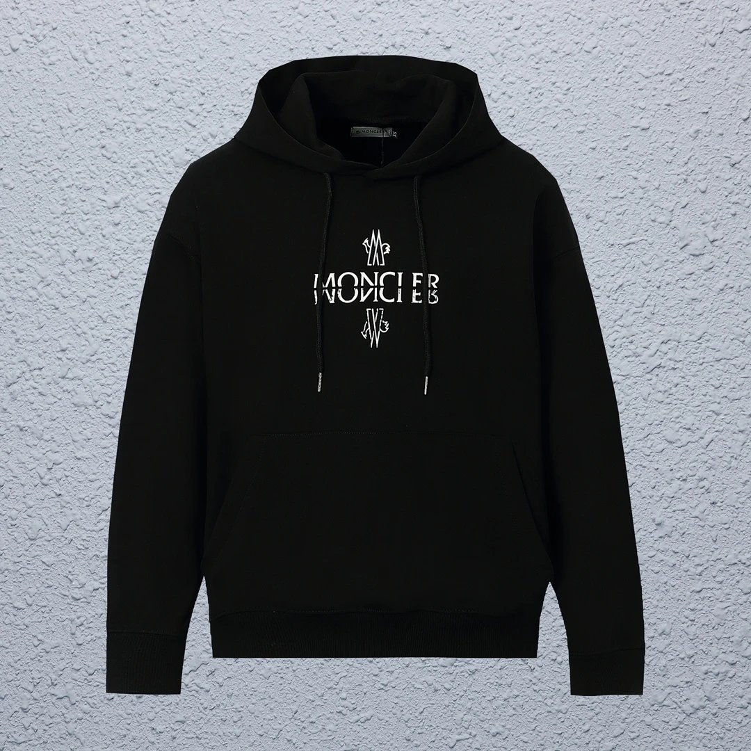 Moncler Logo Print Black Hoodie - 25