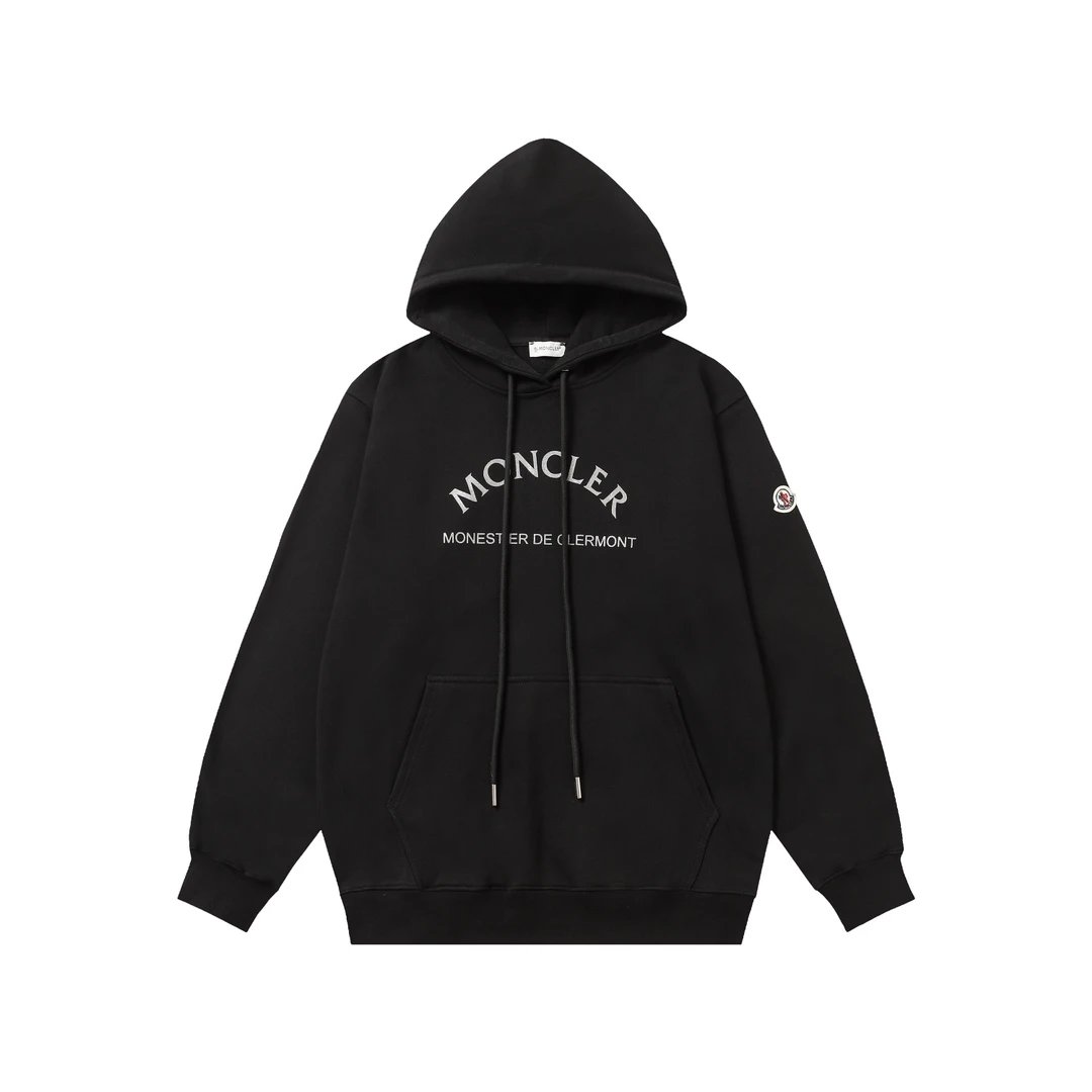 Moncler Logo Print Black Hoodie - 13