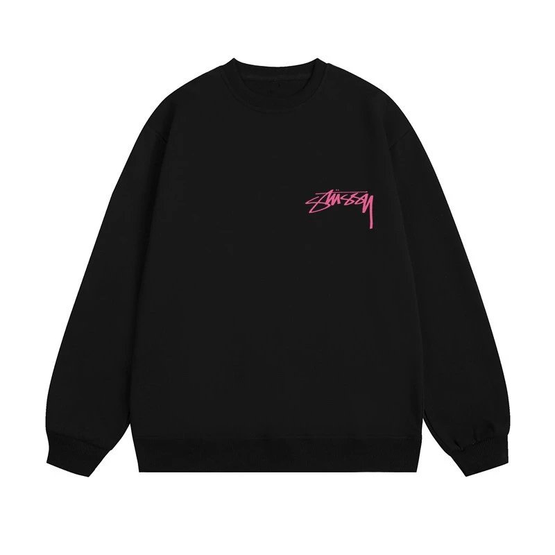 Stussy Crewneck Sweatshirt Black Hoodie - 21