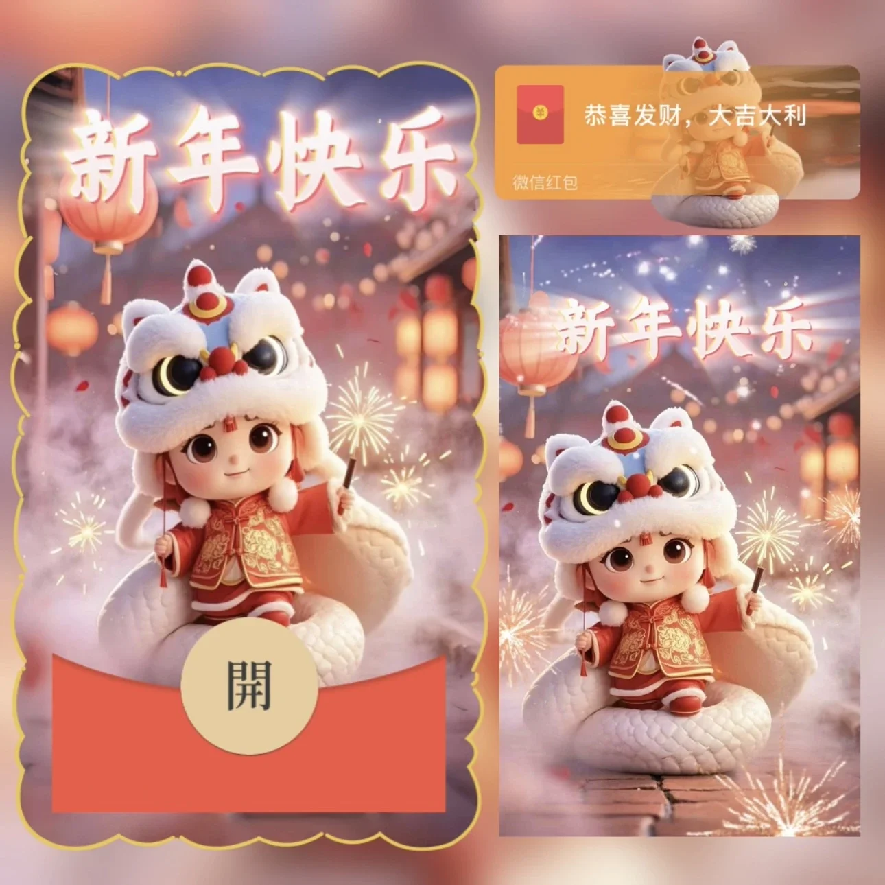 【卡密兑换】微信红包封面『新年快乐/异形动态』官方卡密丨端内兑换丨24小时自助提卡！