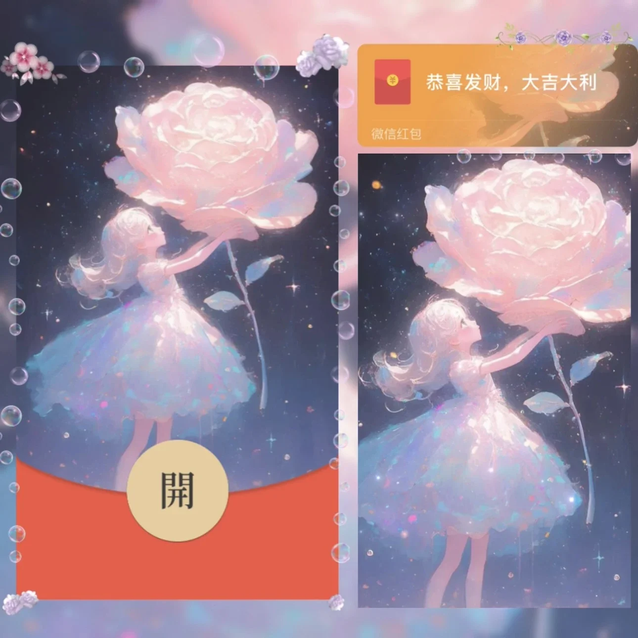 【卡密兑换】微信红包封面『玫瑰女孩/异形动态』官方卡密丨端内兑换丨24小时自助提卡！