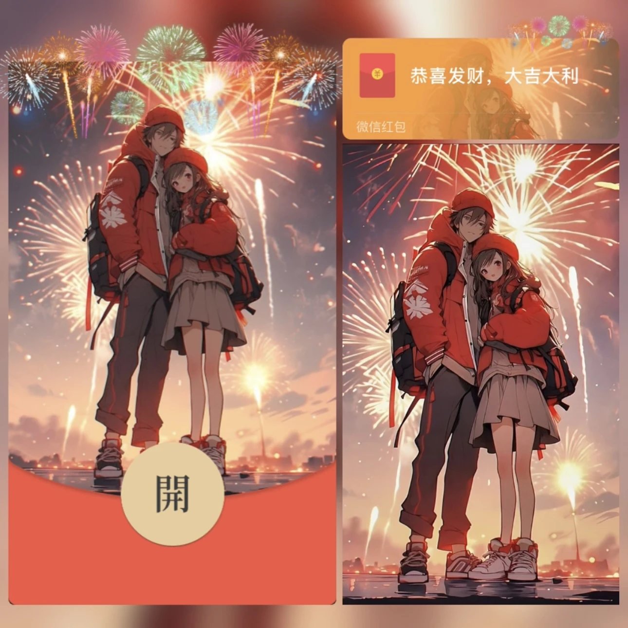 【红包封面】跨年烟花情侣zw/异形动态