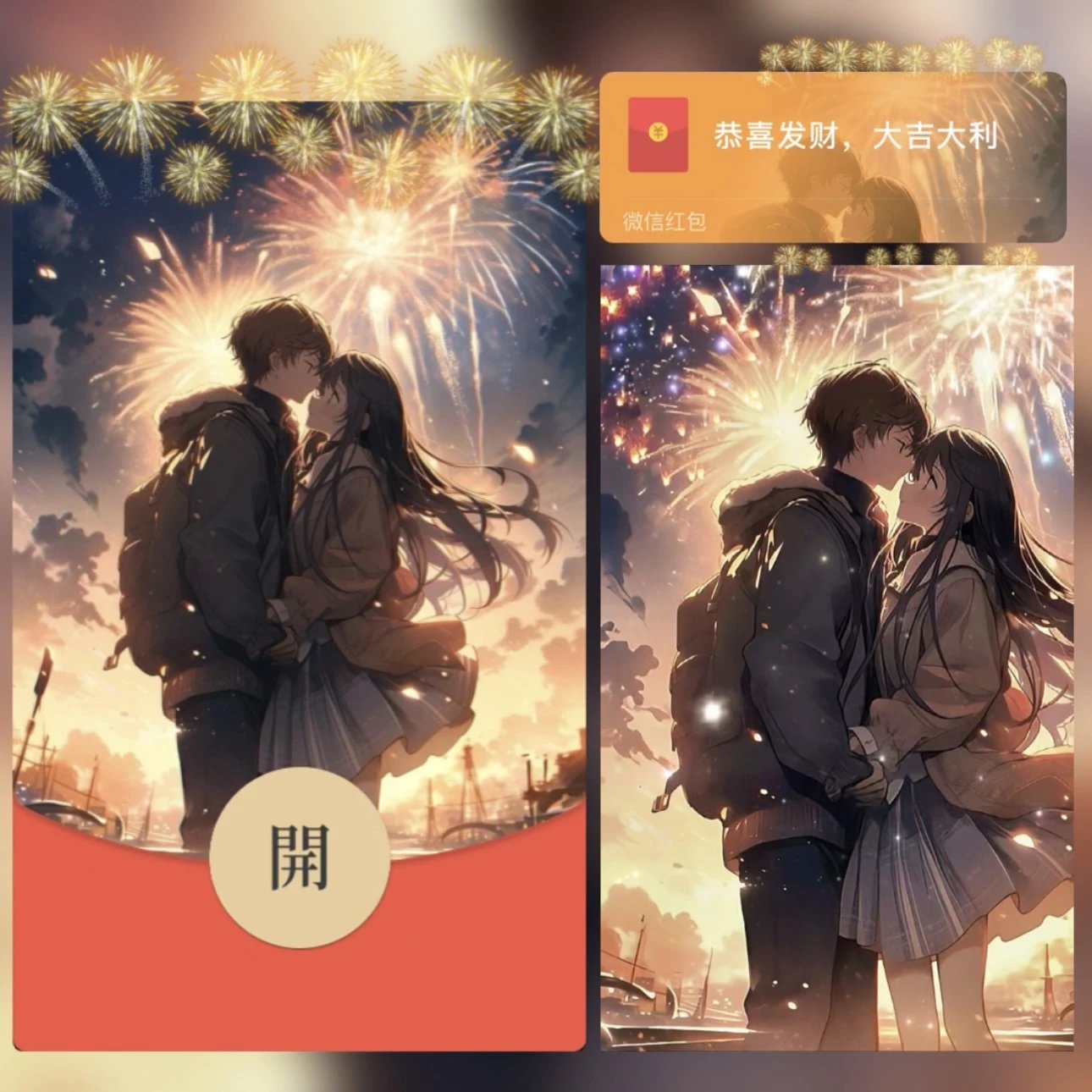 【红包封面】浪漫烟花情侣zw/异形动态