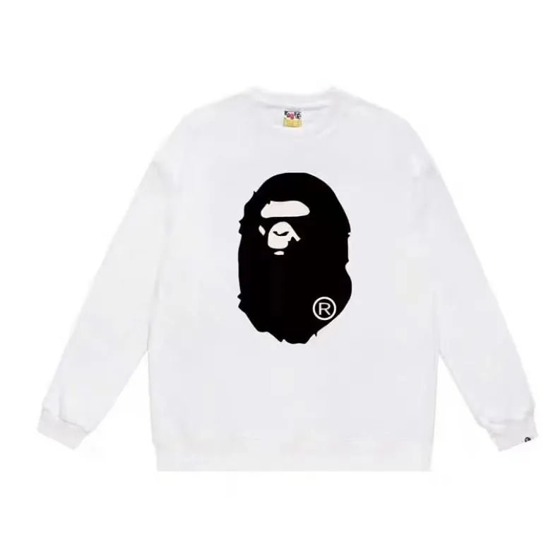 Bape Big Ape Head Crewneck Sweater Jacquard Knit White