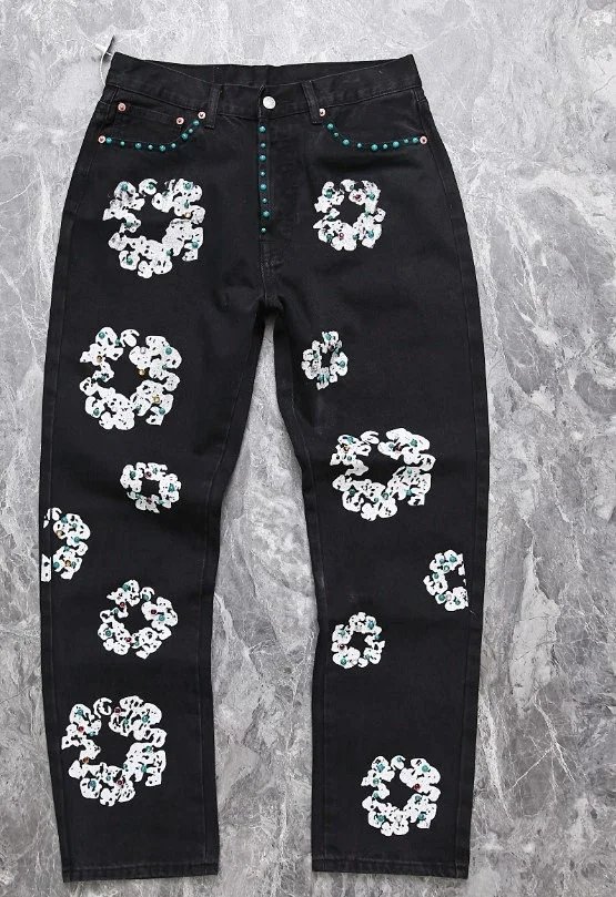 Off-White™ Diagonal Arrow Floral Print Distressed Light Blue Jeans - 13