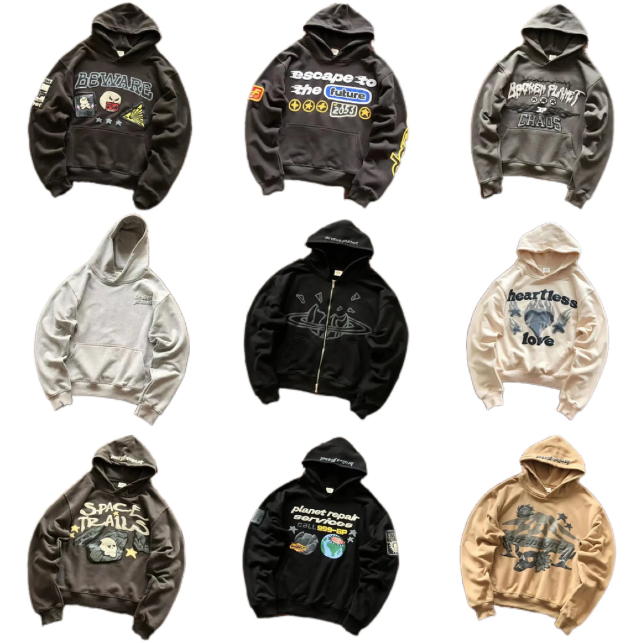 Broken Planet Market Graphic Print Hoodie