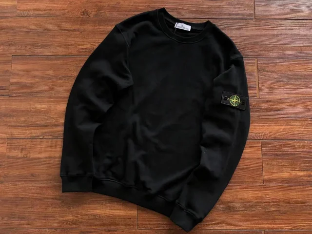 Stone Island Knitwear Crewneck knit sweater with Compass sleeve badge product detail image 8