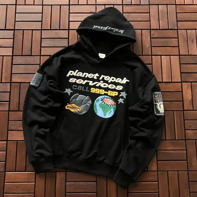 Broken Planet Hoodies & Sweatshirts Graphic patch pullover and zip-up product detail image 3