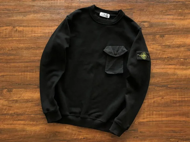 Stone Island Knitwear Crewneck knit sweater with Compass sleeve badge product detail image 6