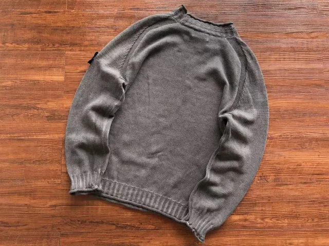 Stone Island Knitwear Crewneck knit sweater with Compass sleeve badge product detail image 9