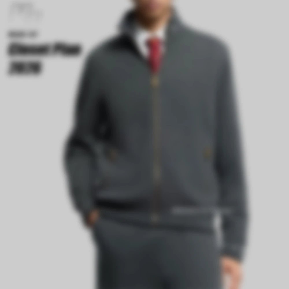 V-Neck Knitted Collar Jacquard Zip-Up Jacket