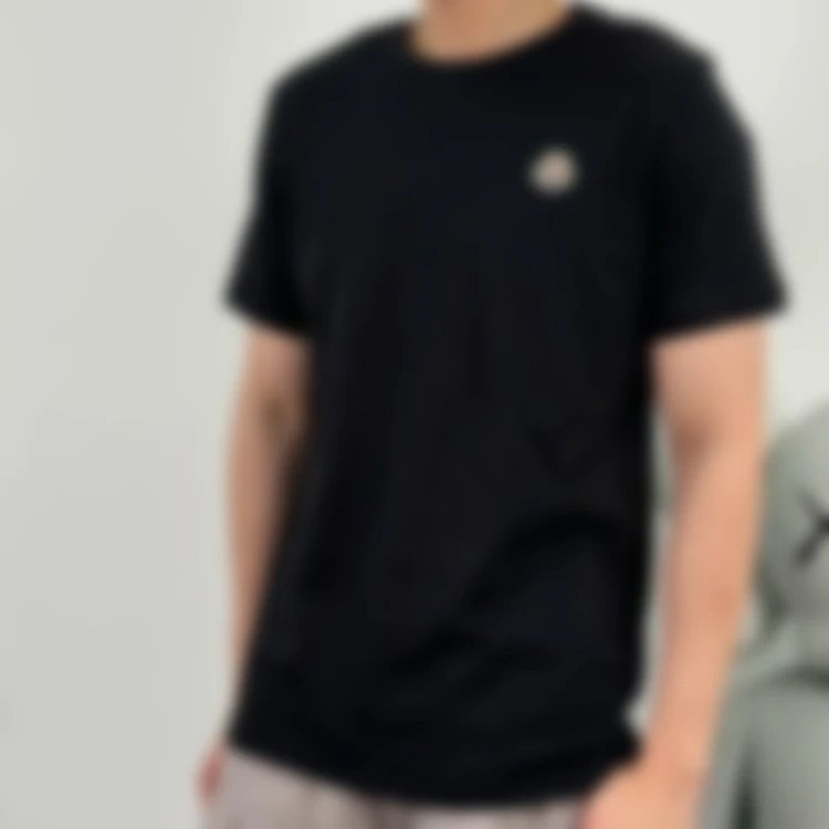 P139 Item ID 9039 Mon basic black and white gray short sleeved custom logo solid color round neck sh