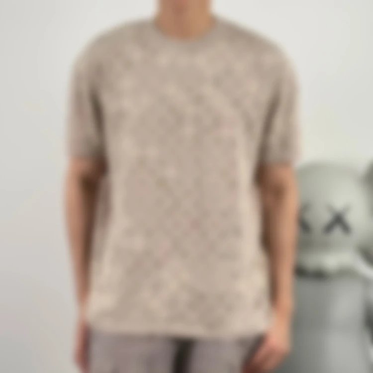 P329 Item ID 9034 1V Early Spring Men's Series Full Print Old Flowers MONOGRAM Round Neck Shirt Jacq