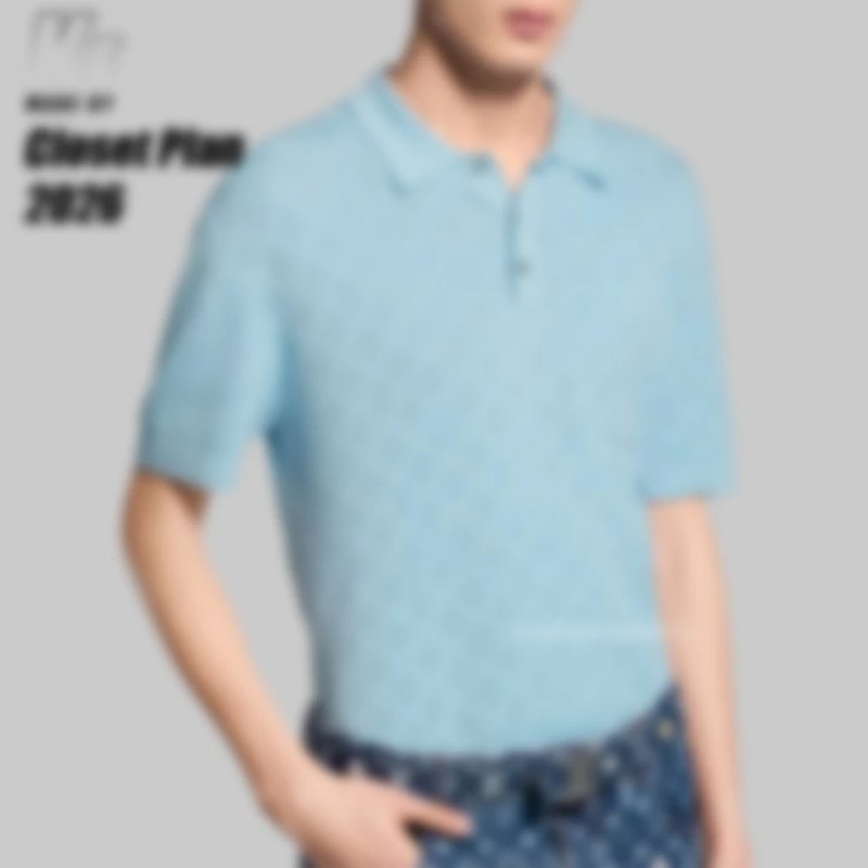 1V hollow-out pocket knitted polo（299¥）