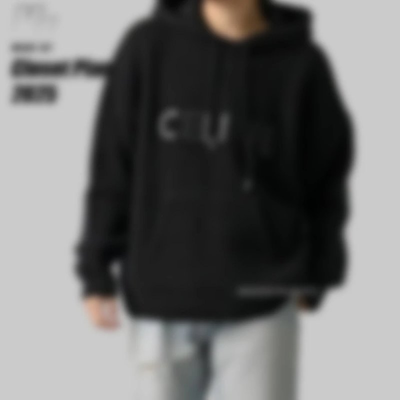 CE leather patch knit wool hoodie (459¥)