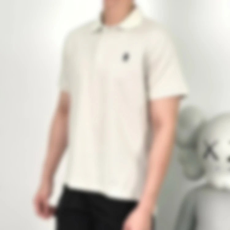 P229 Item ID 9045 PRA breathable vermilion logo embroidered button slim fit short sleeved polo shirt