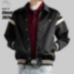 thumbnail for Ce领子棒球扣子夹克 黑色