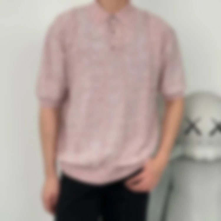 P469 Item ID 9047 Loro 80 Linen Blended Fabric Knitted Polo Breathable Casual Short Sleeve Polo