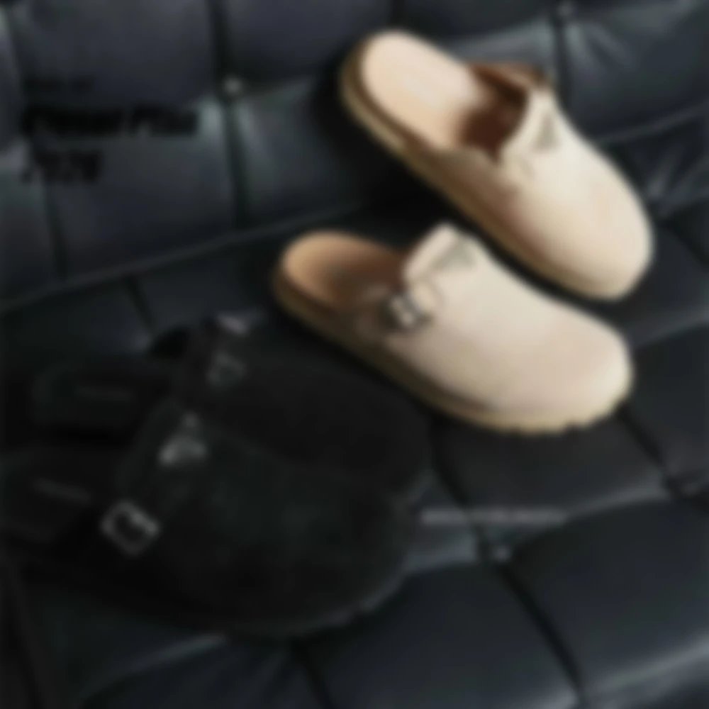PRA Metal Triangle Brand Series Strap Muller Shoes Baotou Boken Shoes