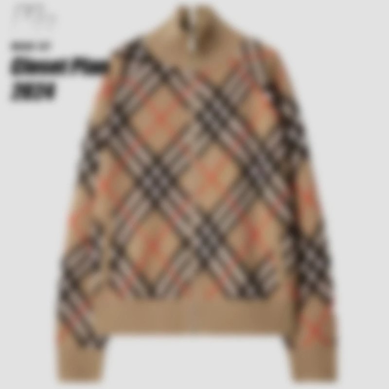 BBR Wool Mohair Blend Plaid Zip Jacket（489¥）