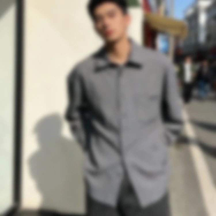 P349 Item ID 9018 Acne Left chest pocket logo flannel long sleeved shirt