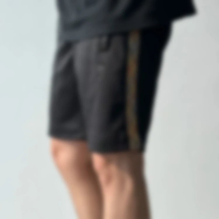 P319 Item ID 9043 BBR SS26 cotton color blocked grid patterned side pockets, five quarter casual sho
