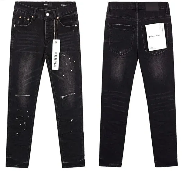 Purple Label Patchwork Distressed Slim Fit Jeans - 14
