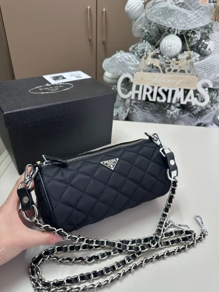 Prada Re-Edition 2005 Quilted Nylon Black Crossbody Bag - 1