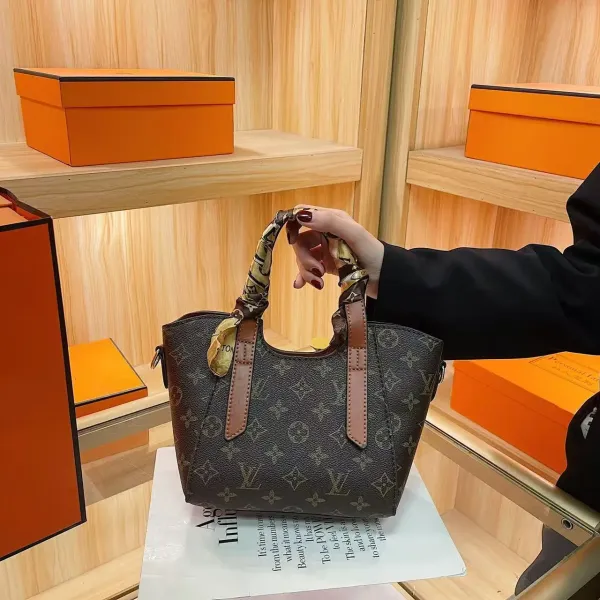 Louis Vuitton Monogram Canvas Mini Handbag with Silk Scarf Handle Wrap - 1
