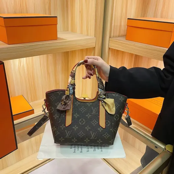 Louis Vuitton Monogram Canvas Mini Handbag with Silk Scarf Handle Wrap - 1