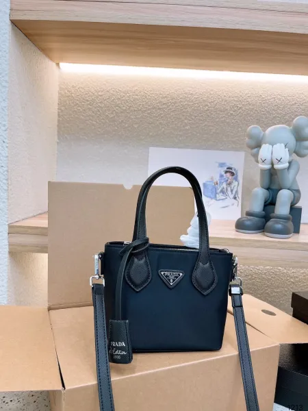 Prada Re-Nylon Mini Tote Bag Black Handbag - 1