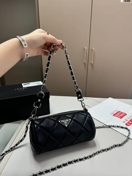 Prada Re-Edition 2005 Quilted Black Chain Shoulder Bag - 1