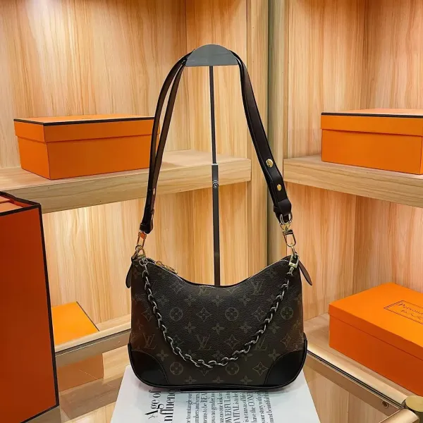 Louis Vuitton Hobo Bag Monogram Canvas Black Shoulder Bag - 1