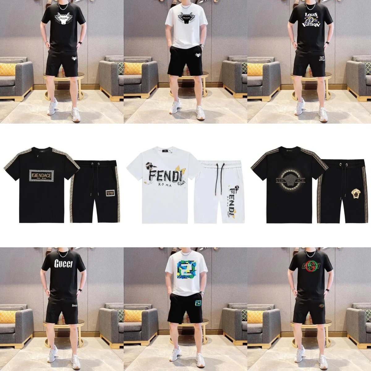 Prada, Louis Vuitton, Fendi, V