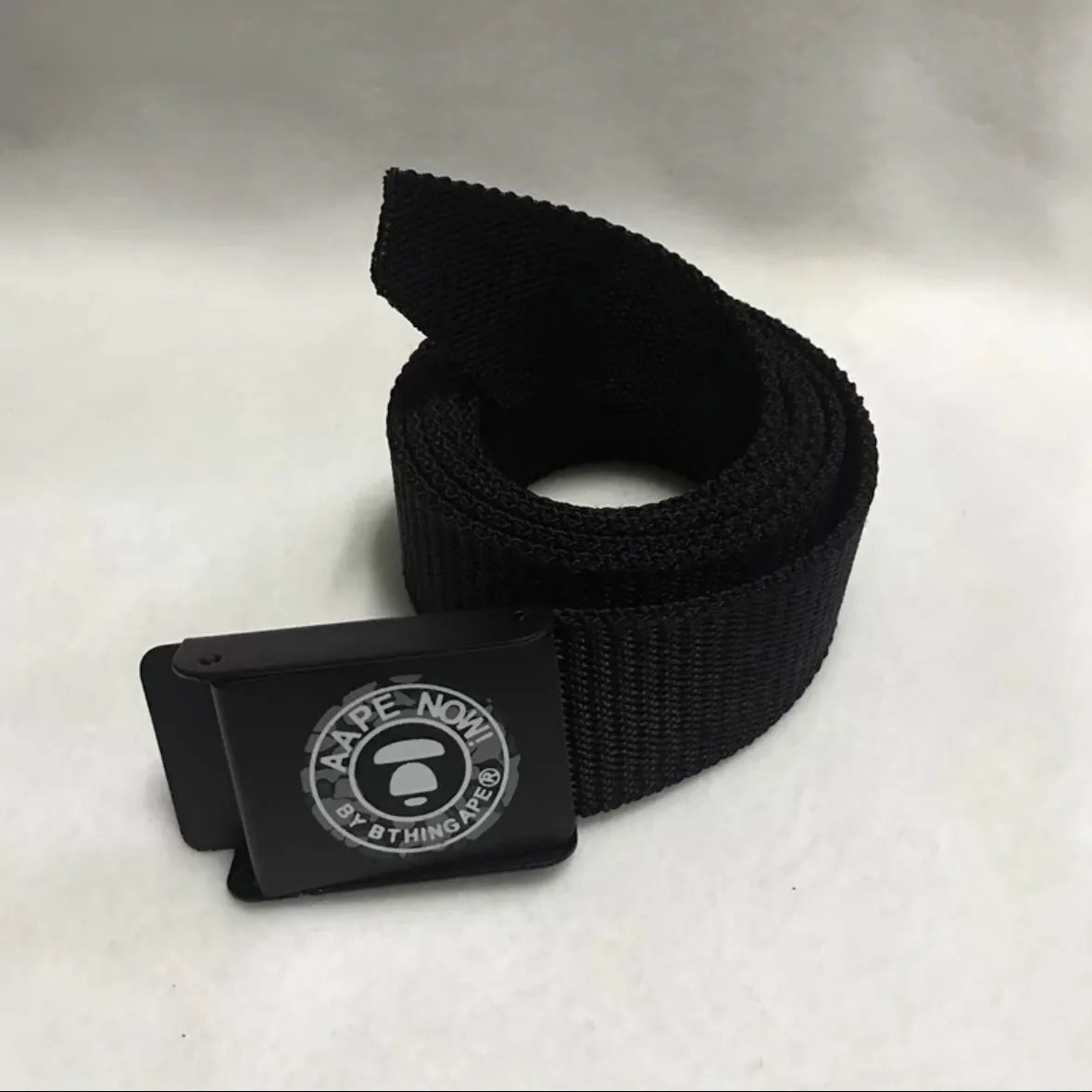A Bathing Ape x AAPE NOW! Camo Logo Canvas Belt Black - 1