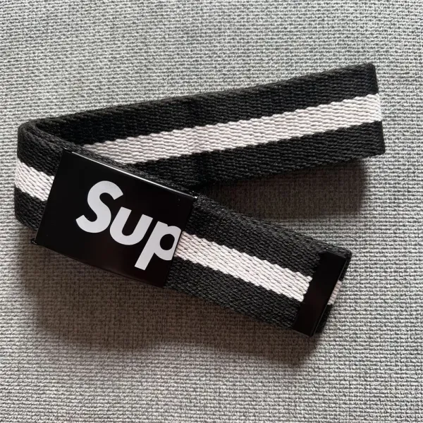 Supreme Stripe Canvas Belt Black/White - 1