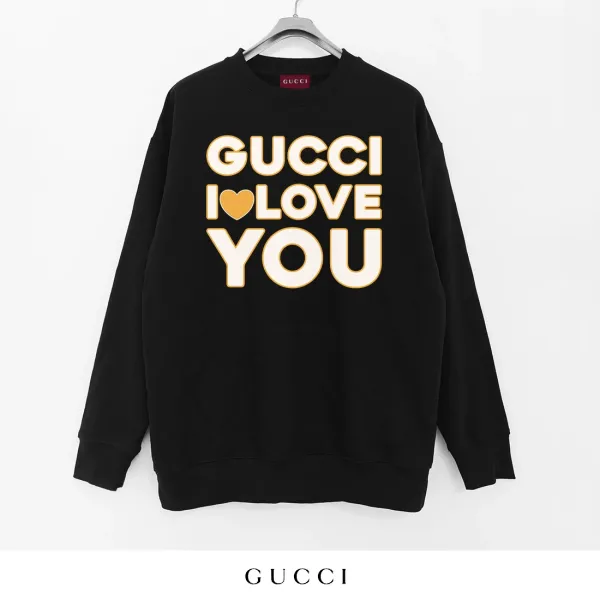 Gucci I Love You Graphic Print Black Hoodie - 1