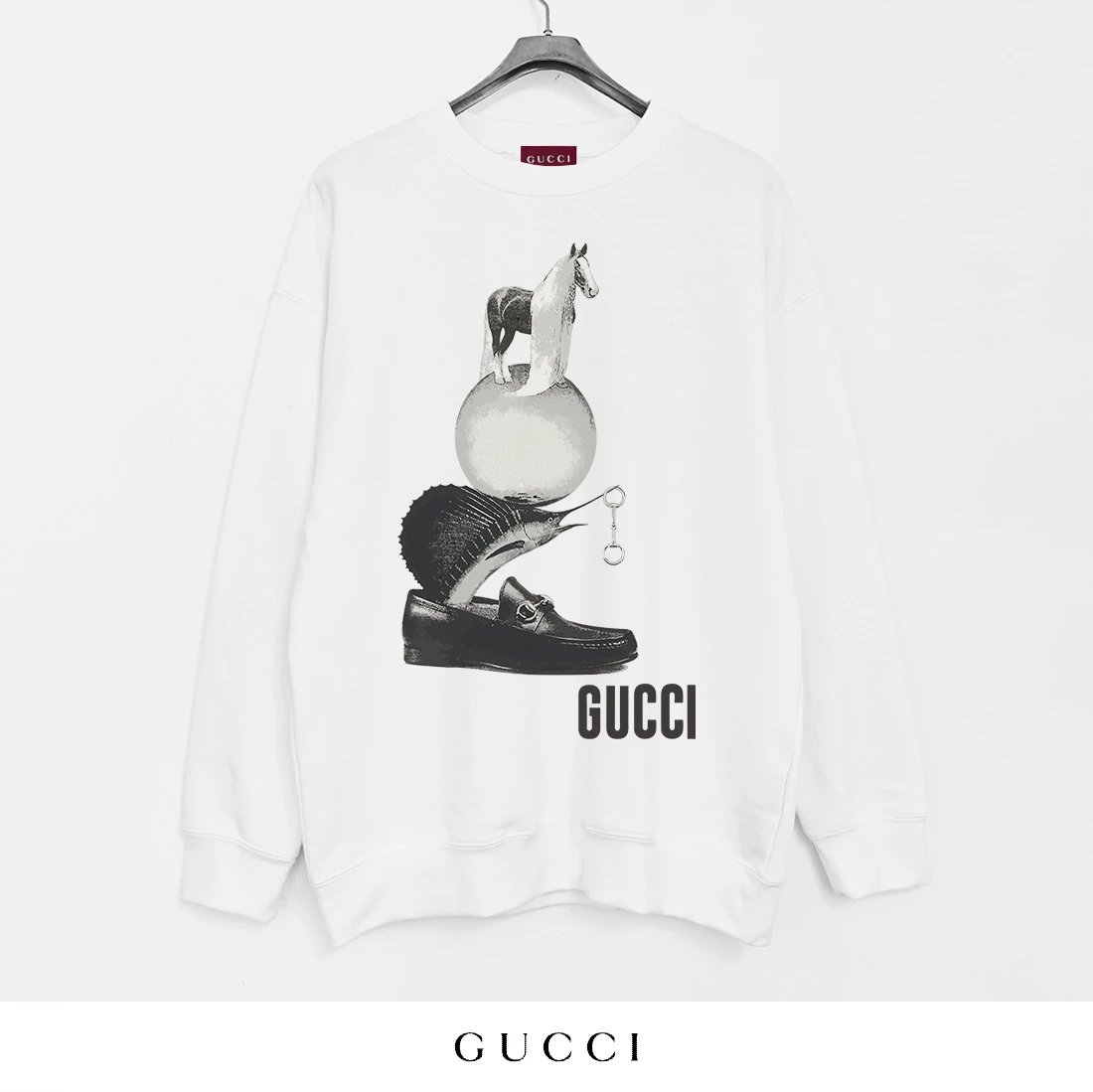 Gucci I Love You Graphic Print White Hoodie - 9