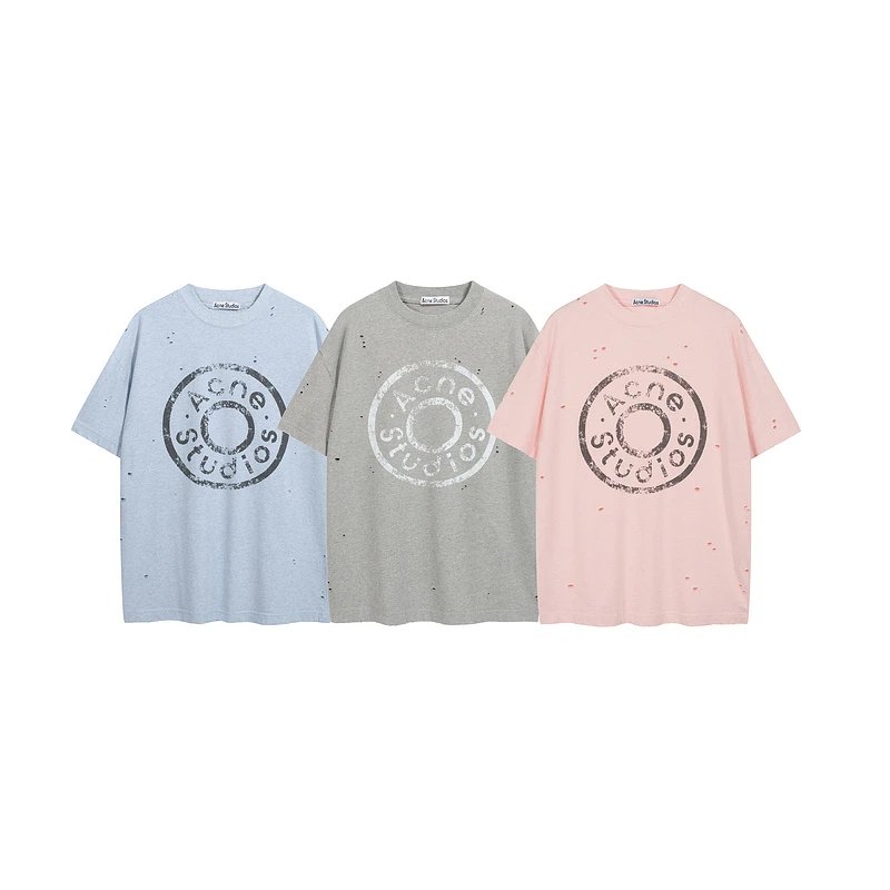 Acne Studios Logo Print Distressed T-Shirt
