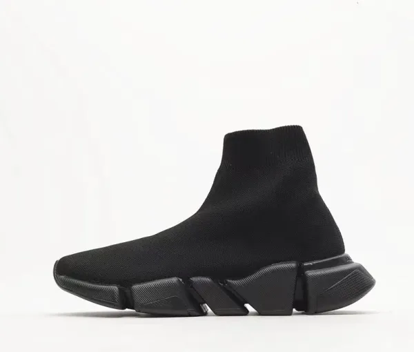 Balenciaga Speed Trainer Light Gray Knit Sneakers - 14