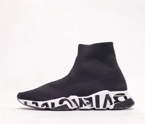 Balenciaga Speed Trainer Light Gray Knit Sneakers - 17