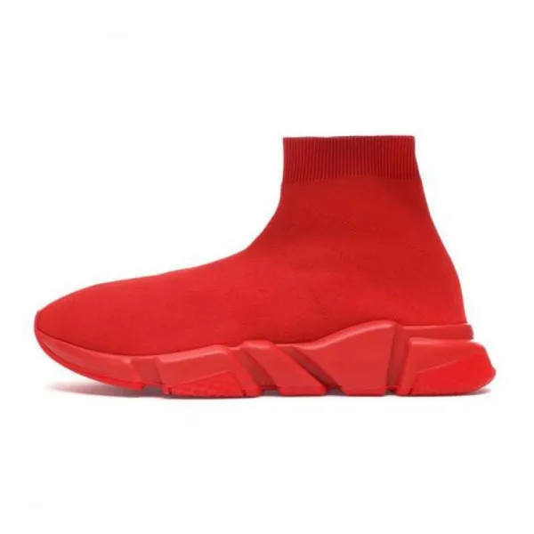 Balenciaga Speed Trainer Light Gray Knit Sneakers - 12