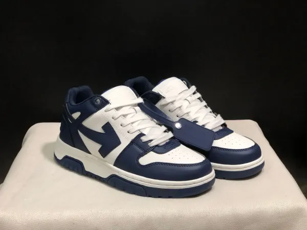 Off-White Diagonal Arrow Low Top Navy and White Sneakers - 1
