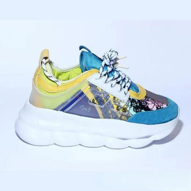 Unbranded Sneakers Chunky platform low-top with mesh and graphic panels product detail image 4