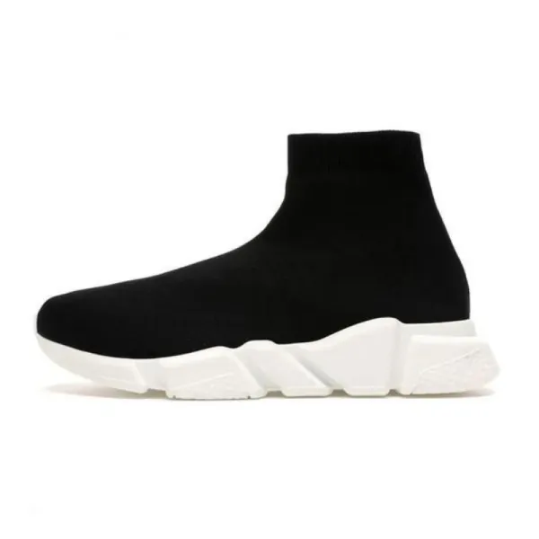 Balenciaga Speed Trainer Light Gray Knit Sneakers - 6