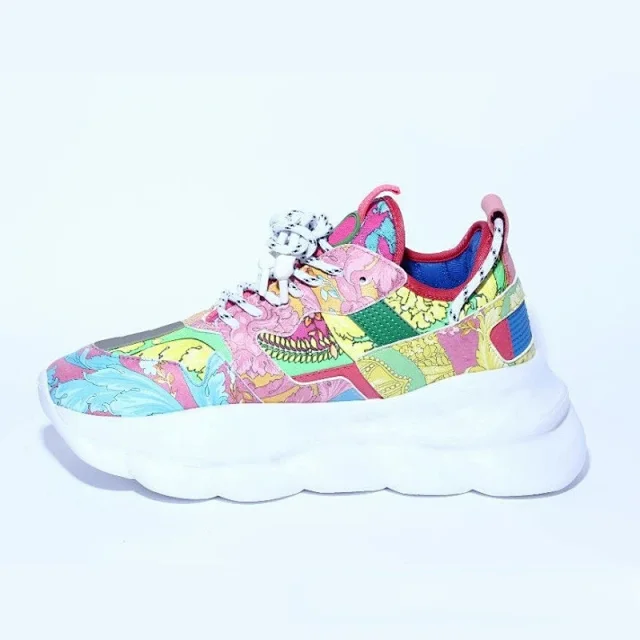 Unbranded Sneakers Chunky platform low-top with mesh and graphic panels product detail image 17