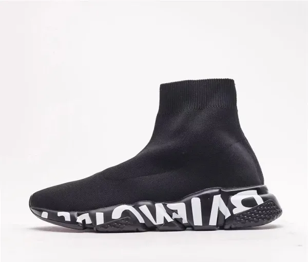 Balenciaga Speed Trainer Light Gray Knit Sneakers - 18