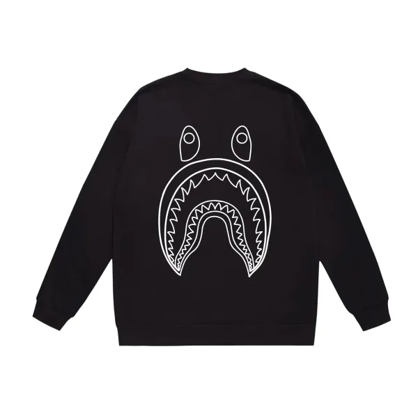 A Bathing Ape Shark Outline Black Hoodie - 1